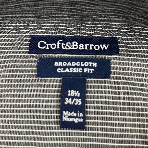 Men's NWT Croft & Barrow Broadcloth Classic Fit Dress Shirt - Picture 2 of 7